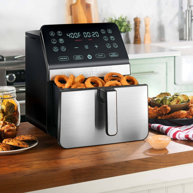 Gourmia 8-Quart Digital Air Fryer, with 12 One-Touch Functions & Guided Cooking - Stainless Steel (LOCAL PICKUP ONLY)