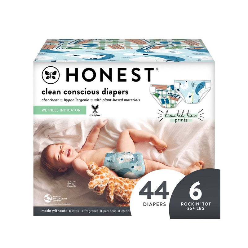 The Honest Company Disposable Diapers - Snow Much Fun & Sled Up - Size 6 - 44ct