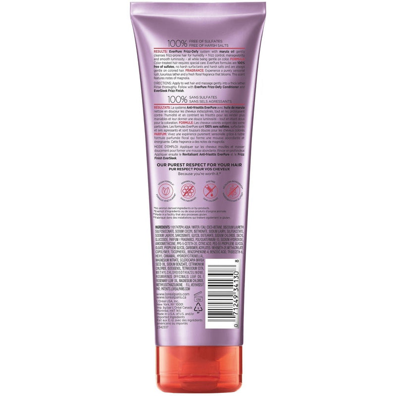 L'Oreal Paris EverPure Sulfate Free Frizz-Defy Shampoo - 8.5 fl oz