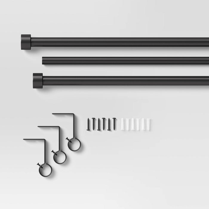 66"-120" Dauntless Curtain Rod Black - Project 62