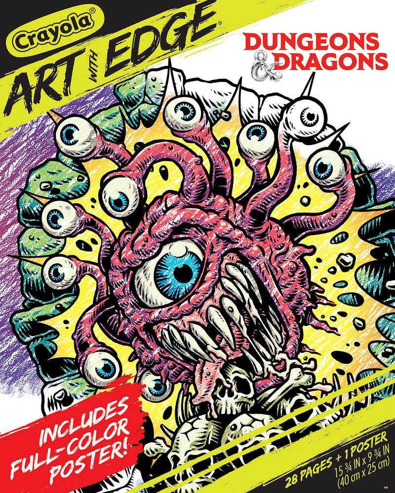 Crayola Art With Edge Dungeons & Dragons Coloring Pages (28Pgs), Adult Coloring, DND, Full Poster Included, Gift For Teens