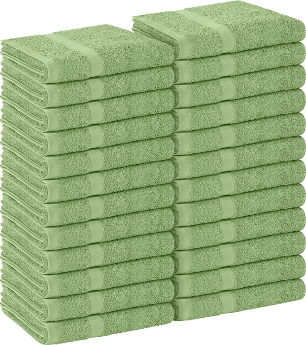 Utopia Towels, Salon Towel, Pack Of 24, Not Bleach Proof, 16 By 27 Inches, Highly Absorbent Cotton Towels For Hand, Gym, Beauty, Spa, And Home Hair Care, Sage Green