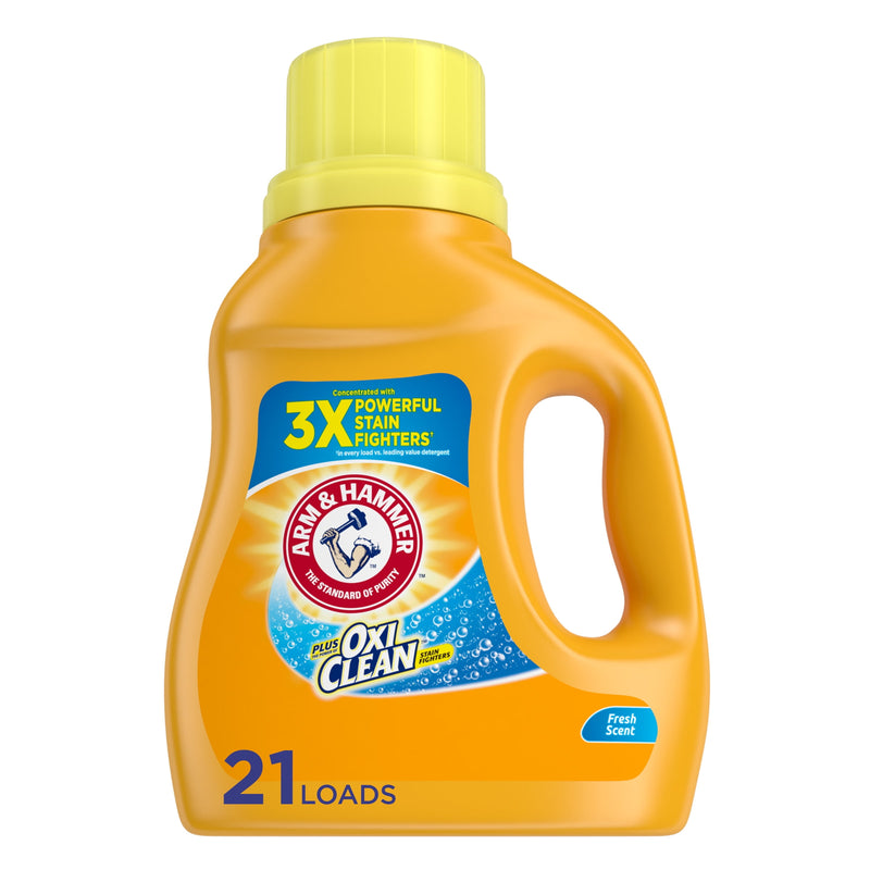 Arm & Hammer Plus OxiClean Fresh Scent, 21 Loads Liquid Laundry Detergent, 27.5 Fl oz