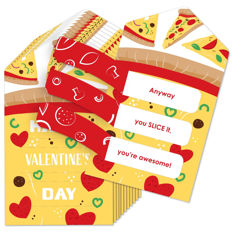 7ct Valentine's Cards Sticker Scented Pizza