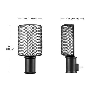 Globe Electric Auto On/Off Metal Cage Night Light: LED Wall Plug Nightlight for Kids', Black, No Assembly Required