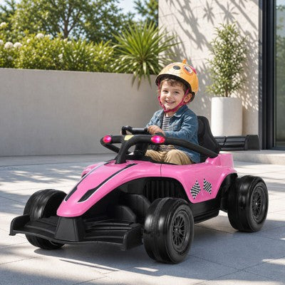 12V Kids Ride On Electric Formula Racing Car with Remote Control, Pink, Ages 3-7 (LOCAL PICKUP ONLY)