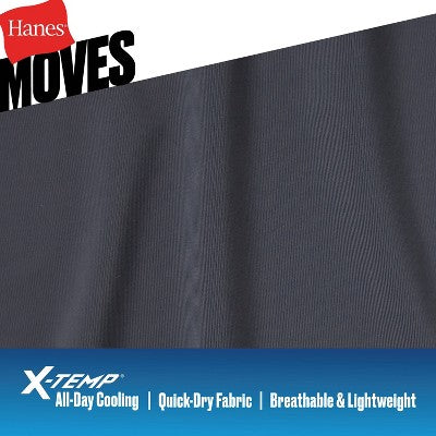 Hanes Moves Premium Men's Anti-Chafe X-Temp Boxer Briefs 2pk - Black L: Moisture Wicking, Breathable Mesh, 4-Way Stretch