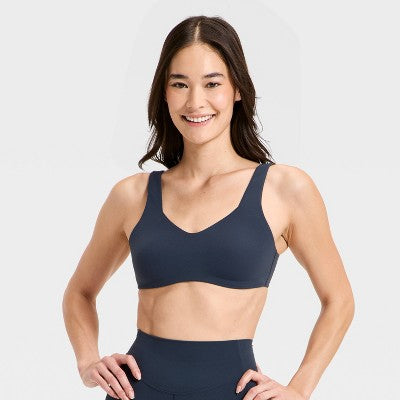 Women's Everyday Soft Light Support Minimal Bra Navy Blue L