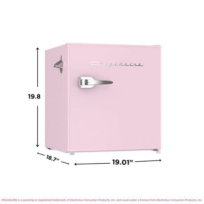 Frigidaire 1.6 cu ft Compact Retro Fridge with Freezer, Built-in Bottle Opener Pink (LOCAL PICKUP ONLY)
