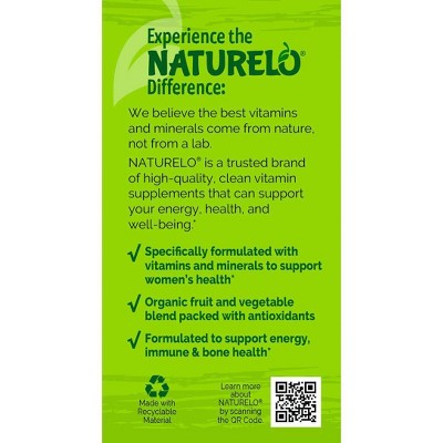NATURELO Women One Daily Multivitamin Vegan Capsules - 30ct
