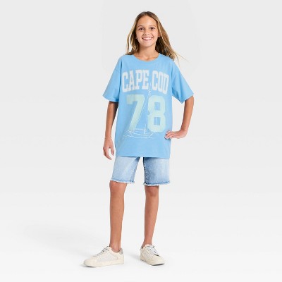 Girls' 'Cape Cod 78' Oversized Graphic T-Shirt - art class Blue M