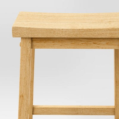 2pk 24" Solid Wood Saddle Counter Height Barstools Natural - Room Essentials (LOCAL PICKUP ONLY)