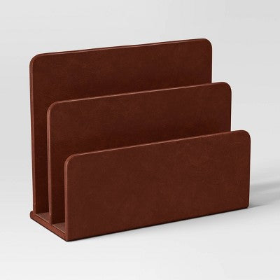 Faux Leather 2 Slot Letter Sorter -Threshold