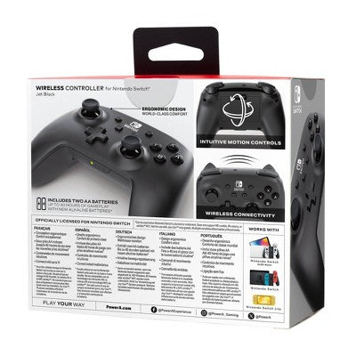 PowerA Jet Black Wireless Controller - Nintendo Switch