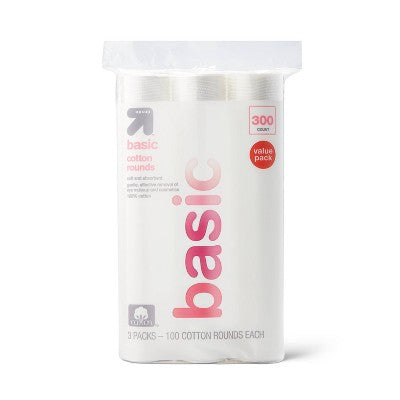 Basic Cotton Rounds Nail Polish and Makeup Remover Pads - 100ct - 300ct - up & up™
