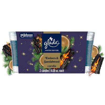 Glade Jar Candles - Embers & Sandalwood - 4.08/2ct