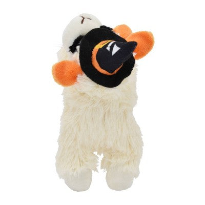 Multipet Lamb Chop with Hat, Paws and Ears Dog Interactive Plush Toy - White/Orange/Black