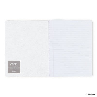 Yoobi Marvel Composition Books 7.5"x9.75" Wide Ruled with Pen Spider-Man Checker, School Supplies