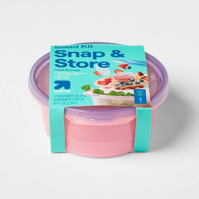 Round Food Storage Container with Tray and Condiment - 47oz - up&up