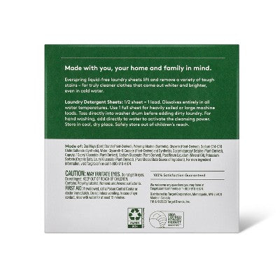 Free & Clear Laundry Detergent Sheets - 64 Loads - Everspring