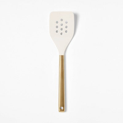 Silicone/Stainless Steel Slotted Turner Champagne - Figmint