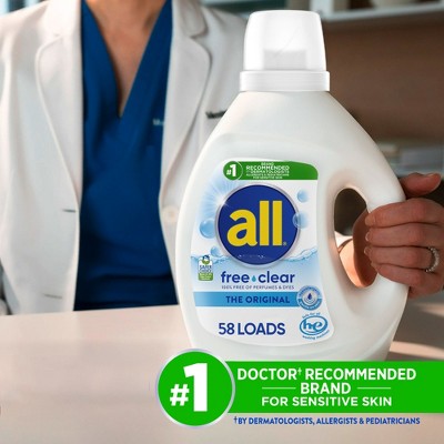All Liquid Laundry Detergent Free Clear for Sensitive Skin 58 Loads - 73 fl oz