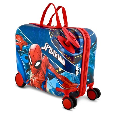 Marvel Kids' Spider-Man Hardside Carry On Ride-On Suitcase