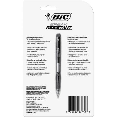 BiC 4ct Break-Resistant Mechanical Pencil Velocity Premium: 0.7mm No. 2 Multicolor Pencils, Plastic, Ages 5+