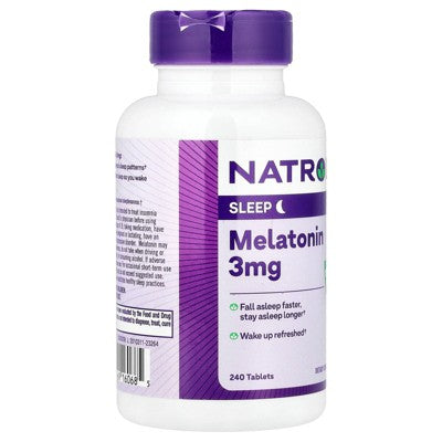 Natrol Melatonin, 3 mg, 240 Tablets EXP 9/26+