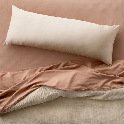 Blissful Rayon from Bamboo 400 Thread Count Body Pillow Cover Natural - Casaluna