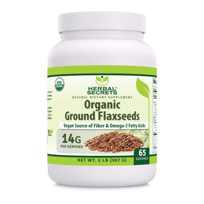 Herbal Secrets Organic Ground Flaxseed Powder 2 Lbs