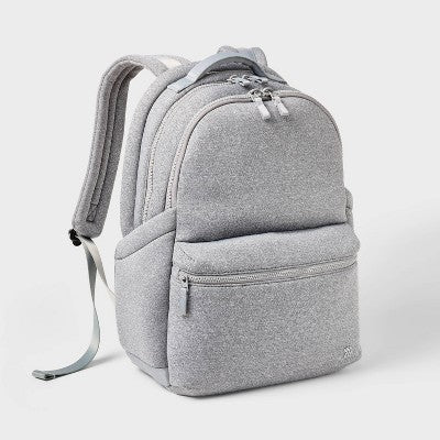 14L Faux Neoprene Backpack - All In Motion Heather Gray: High School 16" Laptop