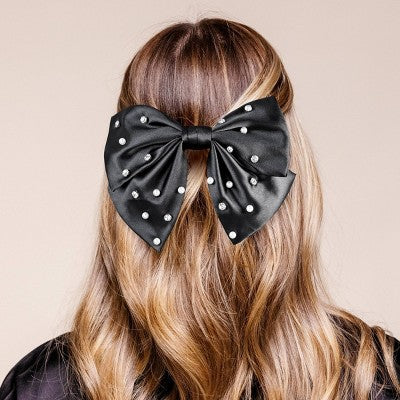 scunci Elite Bow Barrette with Pearls