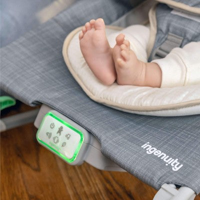 Ingenuity 2-in-1 Happy Belly Rock To Bounce Massage Baby Seat -Parker: Detachable Toy Bar, Calming Vibrations, 5-Point Harness (LOCAL PICKUP ONLY)