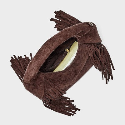 Soft Fringe Crescent Handbag - Universal Thread Brown