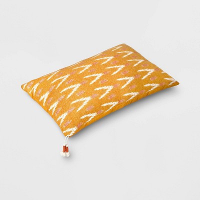Lumbar Woven Ikat Pillow Gold - Threshold