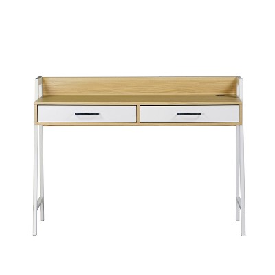 Saint Birch Fenton 47-inch Writing Desk with 2 Drawers, Natural/White (LOCAL PICKUP ONLY)