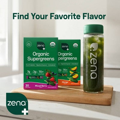 Zena Nutrition Organic Supergreens Powder - Mixed Berry