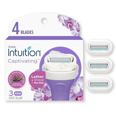 Schick Intuition Captivating Razor Blade Refill Kit - 3ct: Whole Body, All Hair Types, 4 Blades