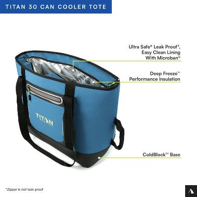 Titan by Arctic Zone 30Cans/20 qt Insulated Cooler Tote - Marine Blue