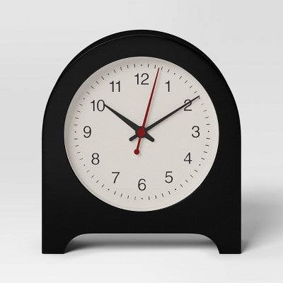 6" Arch Table Clock Black - Room Essentials