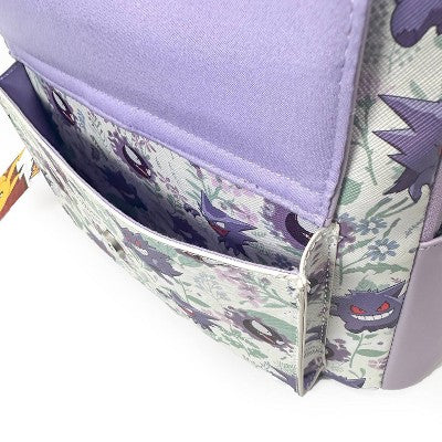 Pokemon Gengar Print Mini Backpack - White/Purple