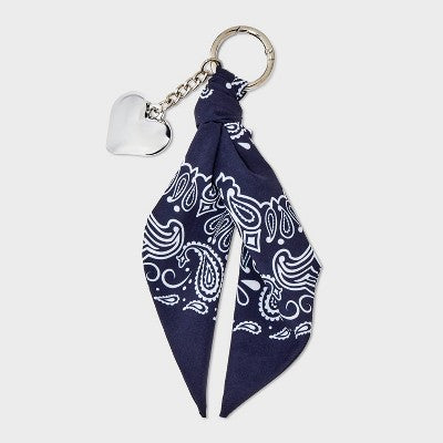 Bandana and Heart Bag Charm - Universal Thread Navy Blue