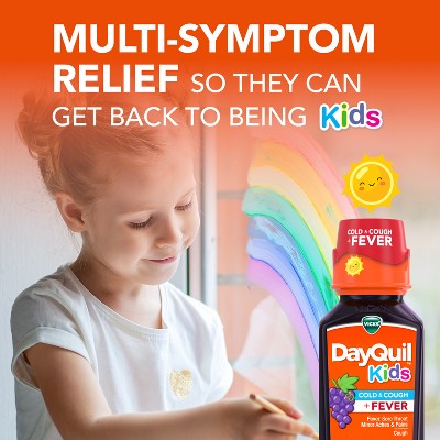 Vicks DayQuil Kids' Cough & Cold + Fever Liquid - Grape - 8 fl oz