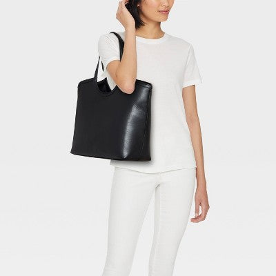 XL Cut Out Tote Handbag - A New Day Black