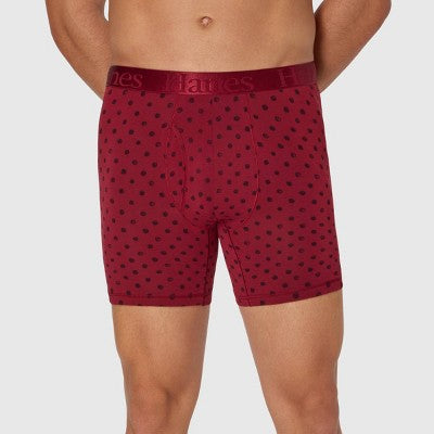 Hanes Originals Premium SuperSoft Boxer Briefs 3pk - Burgundy/Gray/Black M: Tagless, Moisture Wicking, Stretch Knit Fabric