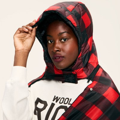 72"x54" Buffalo Check Outdoor Wearable Throw Red/Black - Woolrich x Target