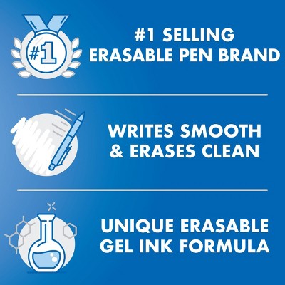 Pilot 3ct FriXion Clicker Erasable Gel Pens Fine Point 0.7mm Black Ink: Retractable, Stationery, Office, Eraser Included
