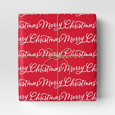 40" 220 sq ft Christmas Roll Wrap Merry Christmas on Red - Wondershop (LOCAL PICKUP ONLY)