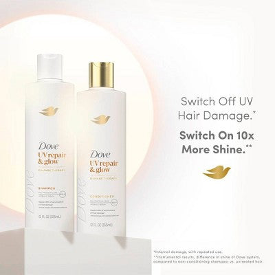 Dove Beauty UV Repair & Glow Shampoo - Damage Therapy - 12 fl oz: Vegan, Gel, Moisturizing, Nourishing